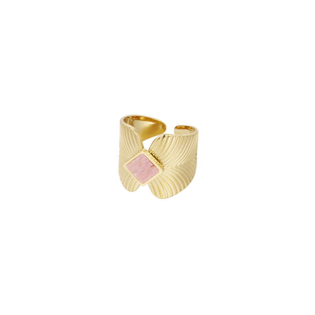 Bague feuilles avec pierre diamant