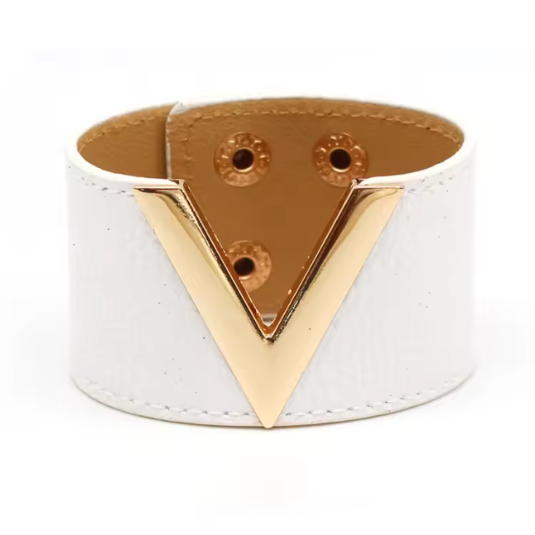 bracelet blanc doré