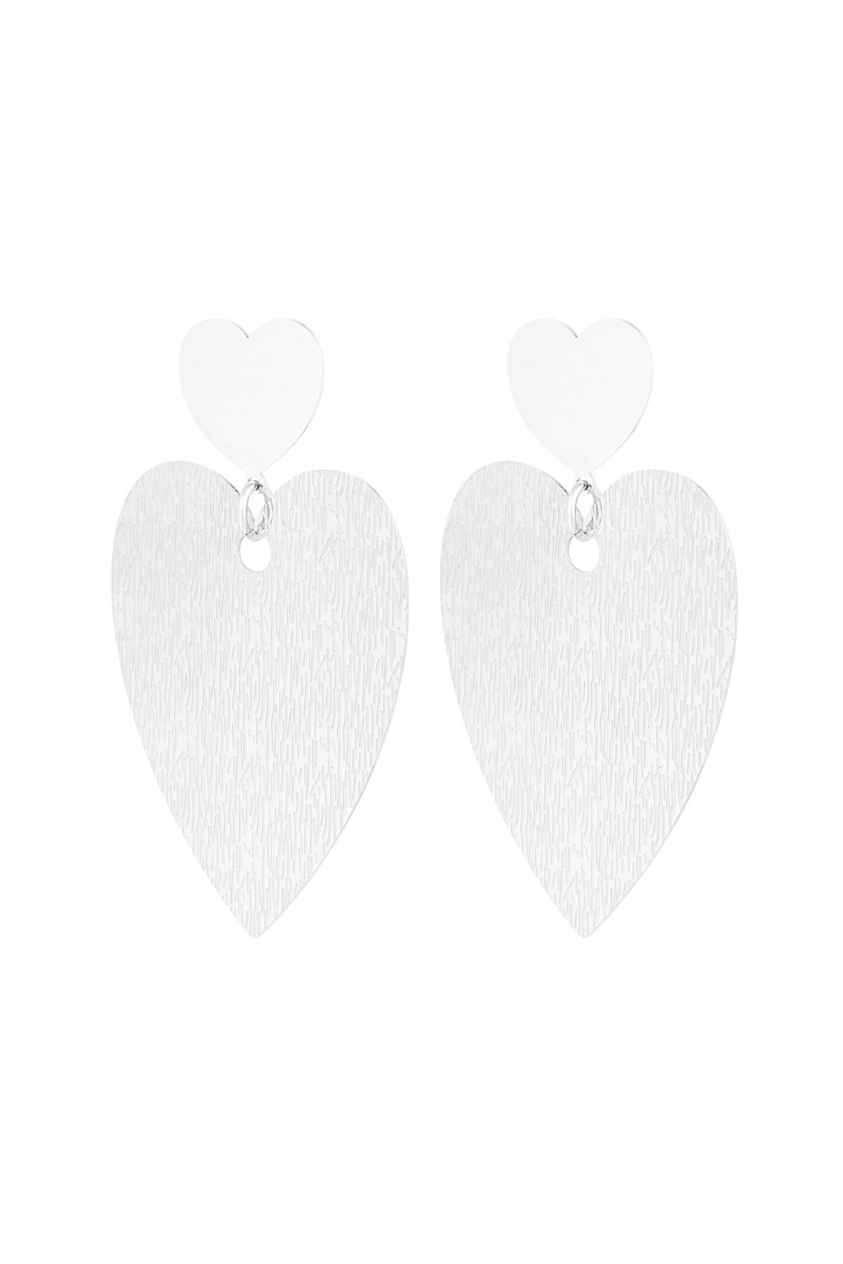 Boucles d'oreilles cœur tendance en acier inoxydable