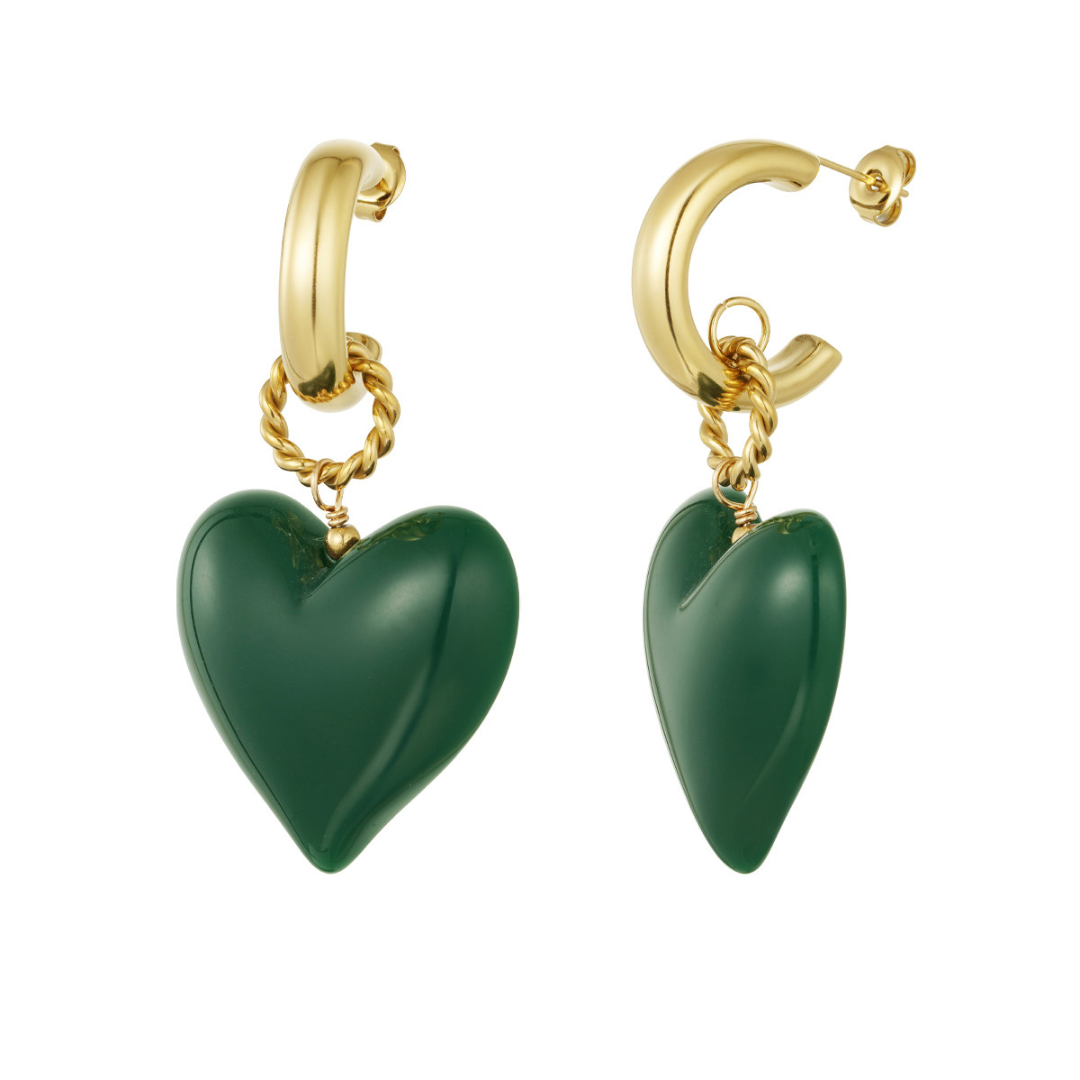 Boucles d'oreilles coeur acier inoxydable