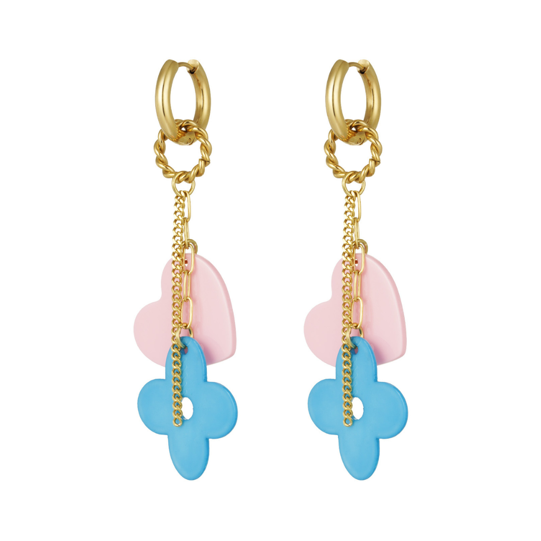 Boucles d'oreilles Fleur et Cœur