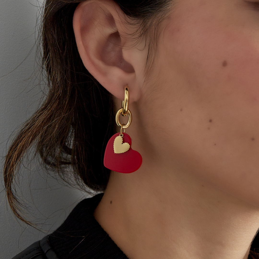 Boucles d'oreilles breloque cœur