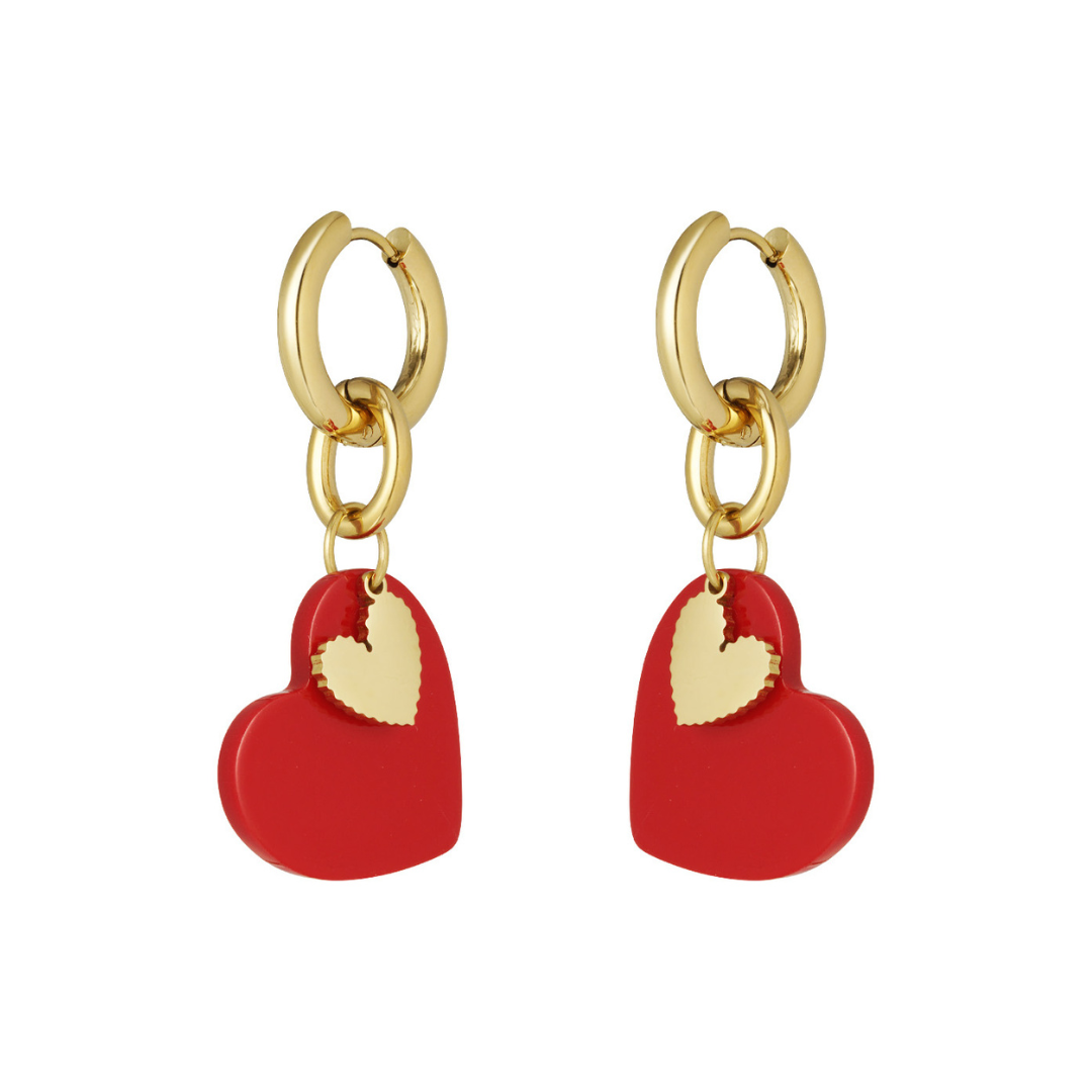 Boucles d'oreilles breloque cœur