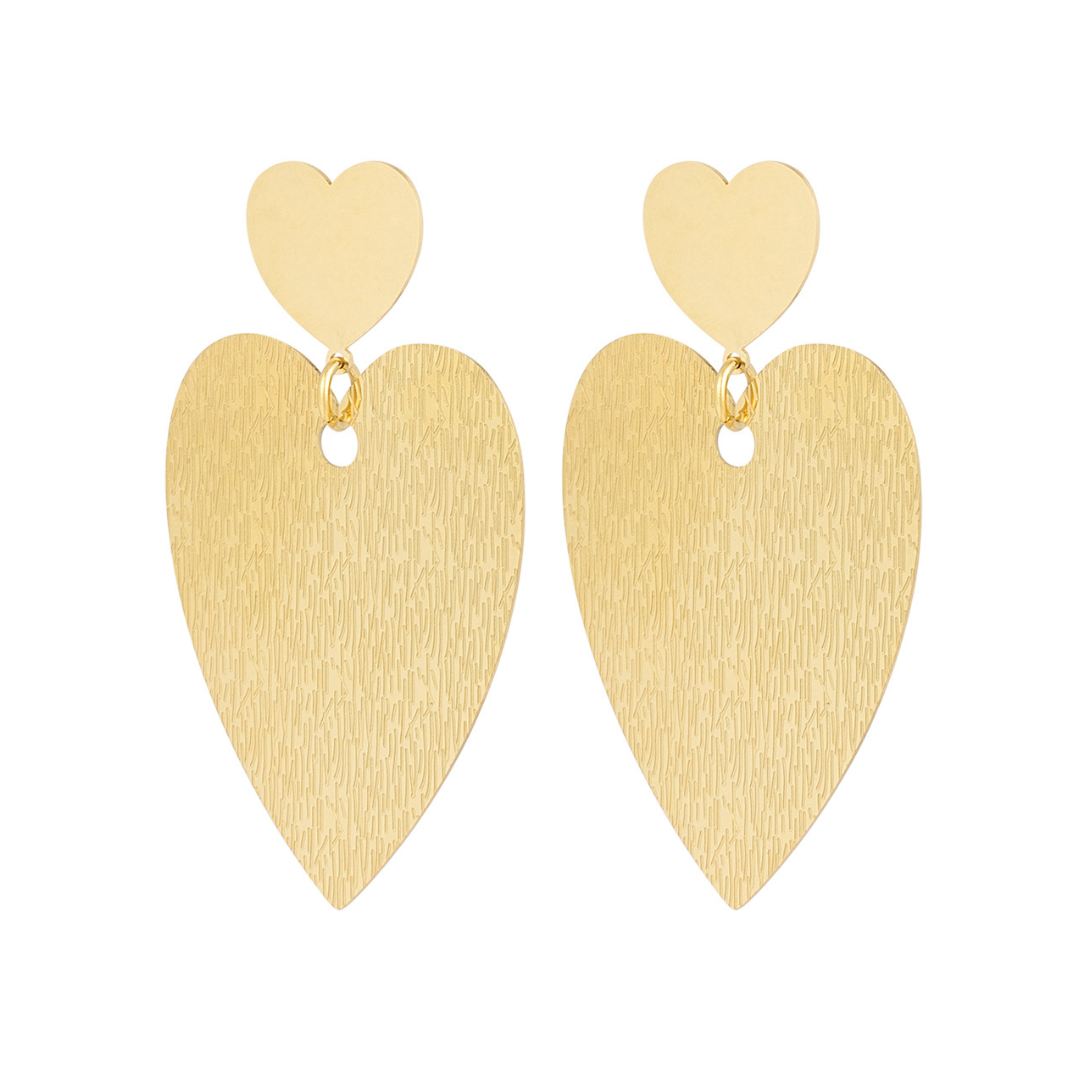 Boucles d'oreilles cœur en acier inoxydable