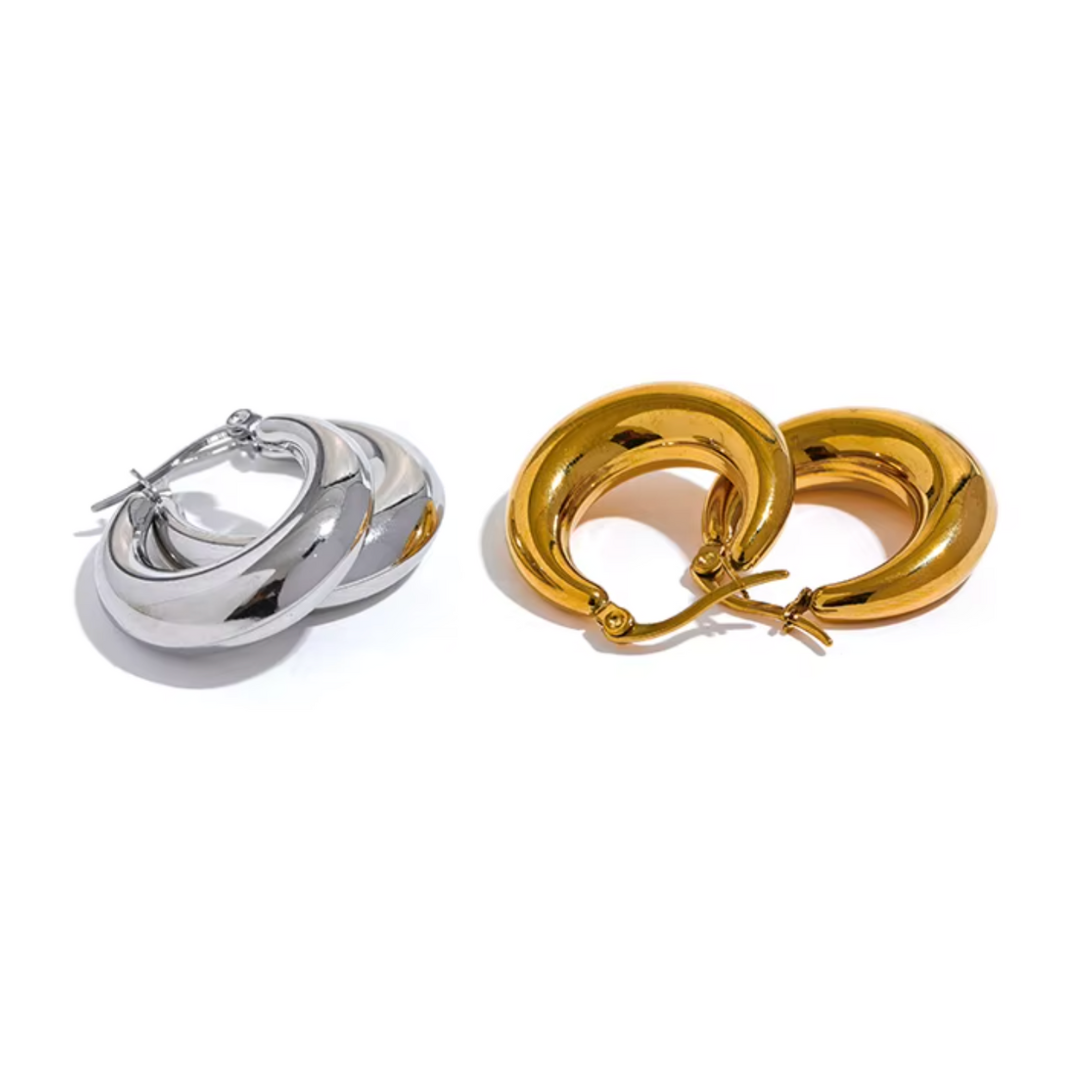 Boucles d'oreilles créoles en acier inoxydable