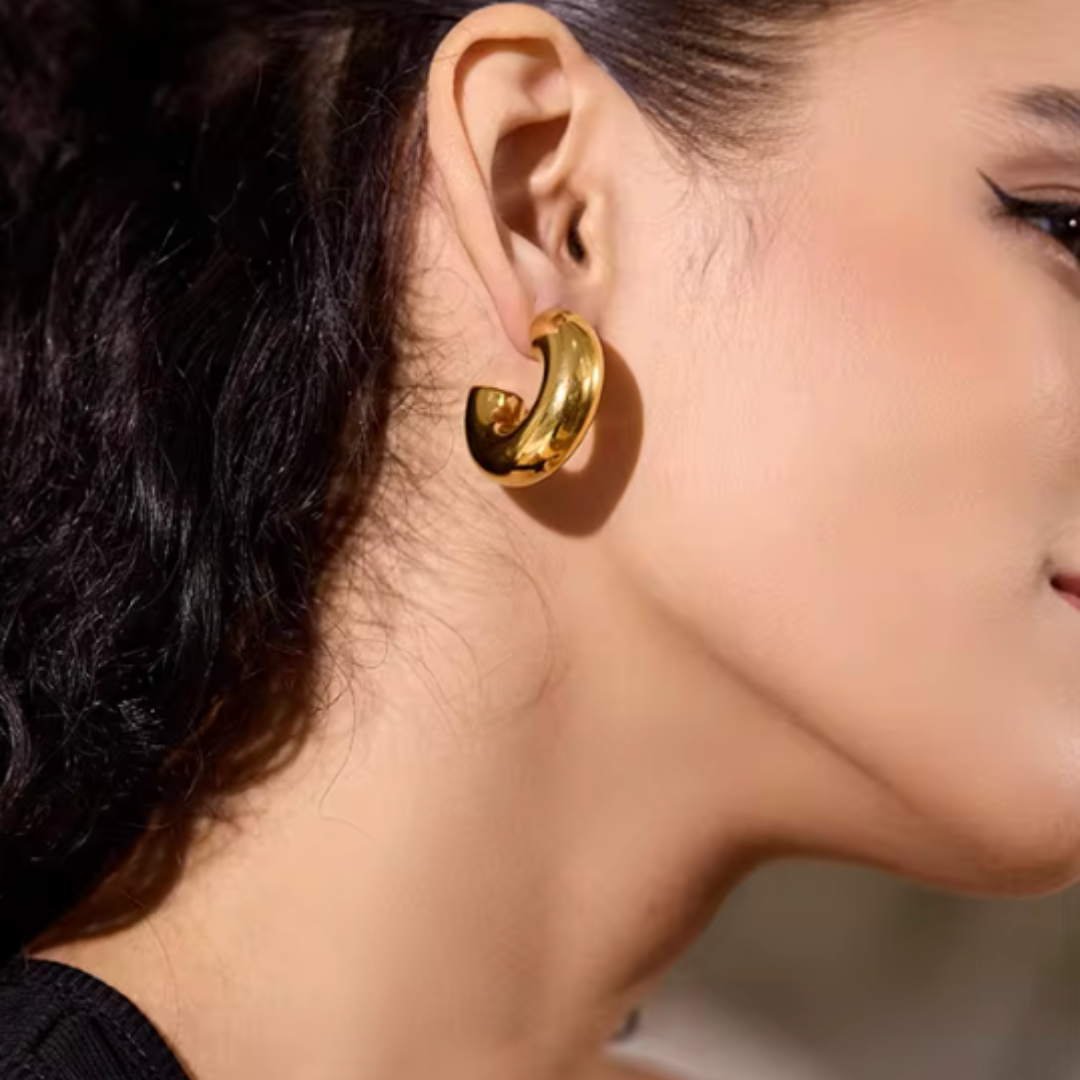 Boucles d'oreilles créoles en acier inoxydable