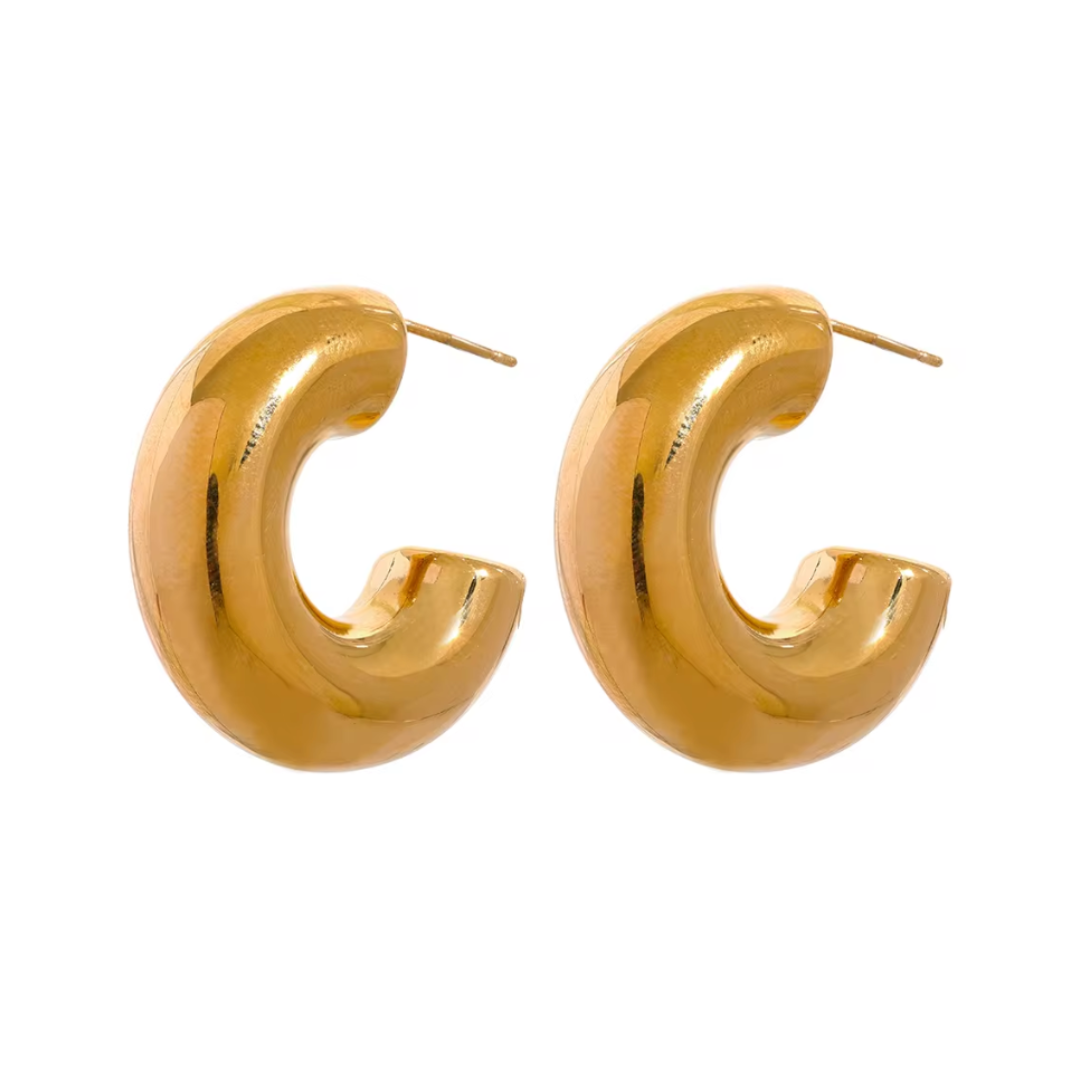 Boucles d'oreilles créoles en acier inoxydable