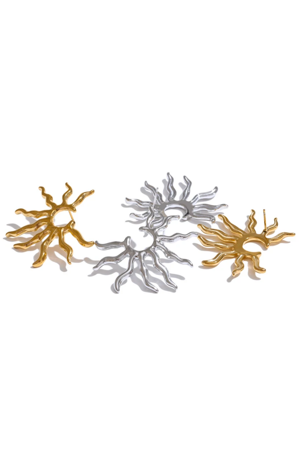 Boucles d'oreilles Soleil en acier inoxydable