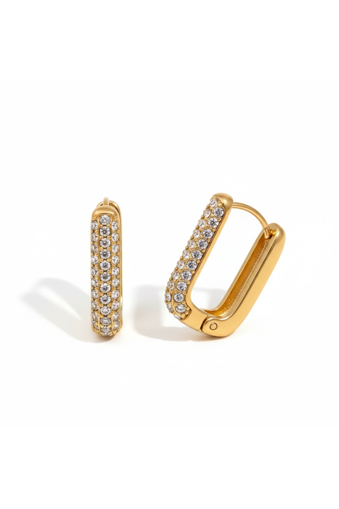 Boucles d’oreilles en acier inoxydable rectangulaires