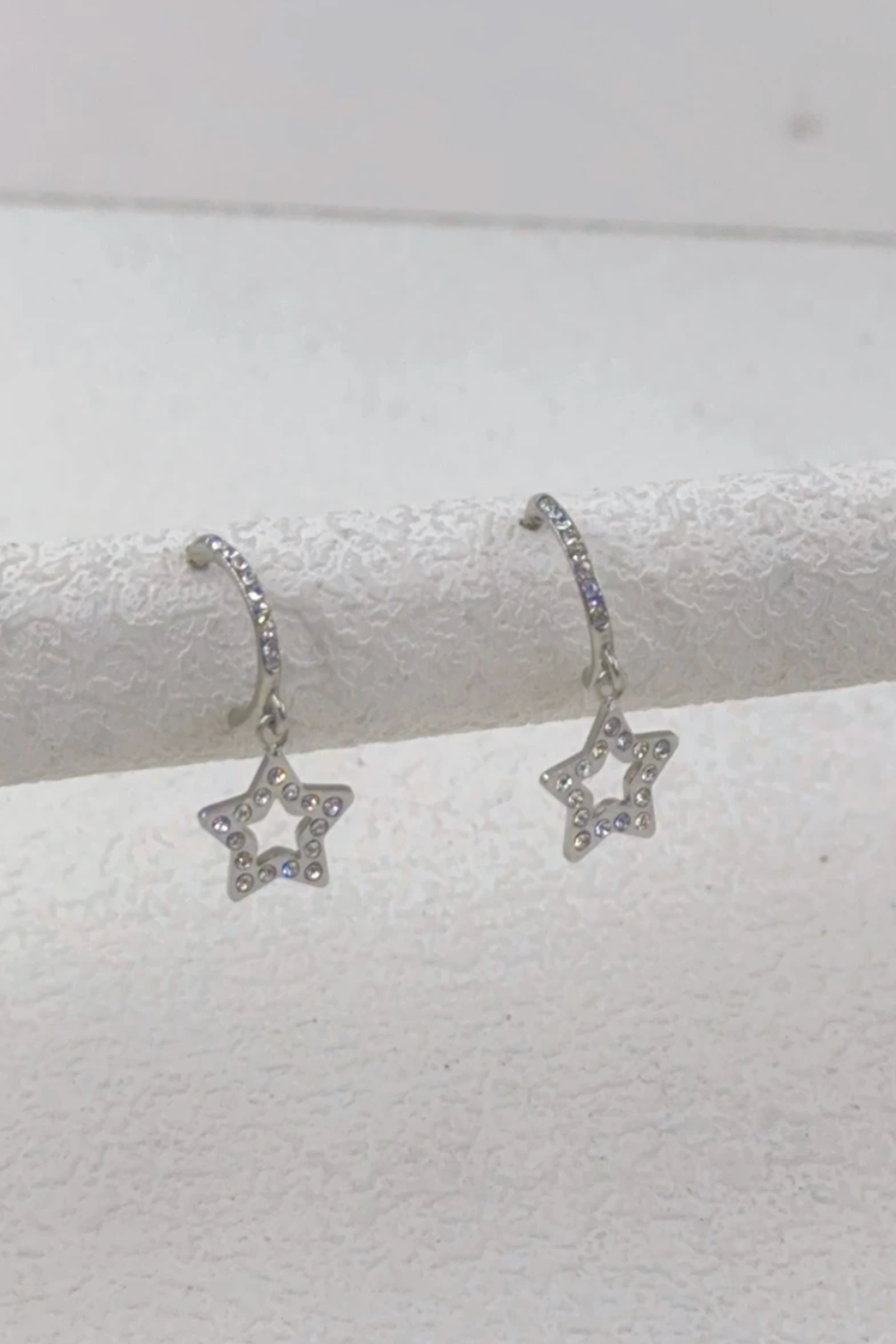 Boucles d’oreilles en acier inoxydable étoile scintillante