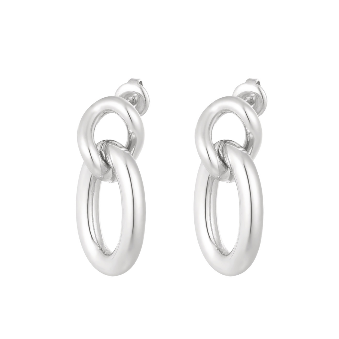 Boucles d'oreilles maillons en Acier inoxydable