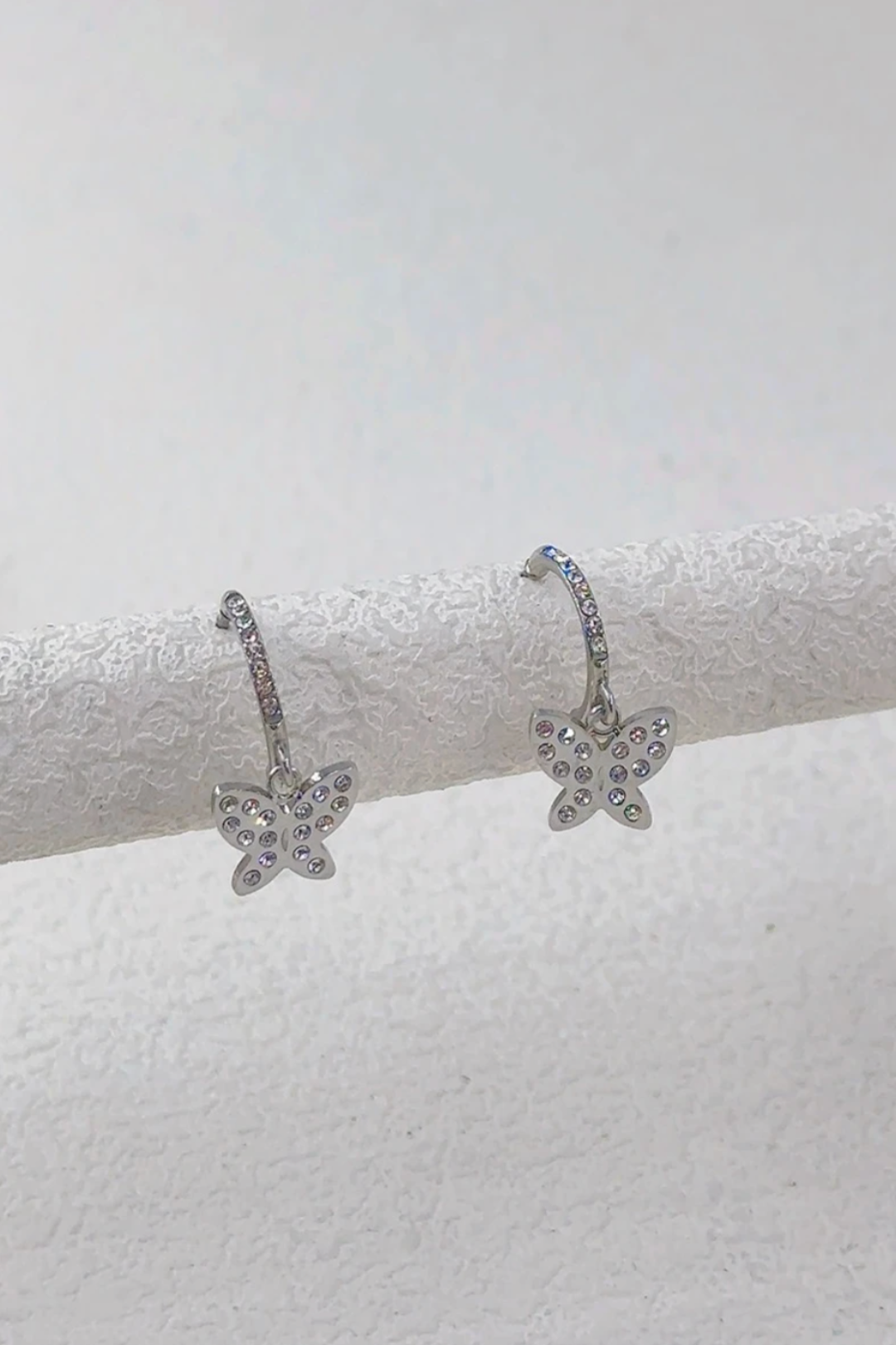 Boucles d’oreilles en acier inoxydable papillon