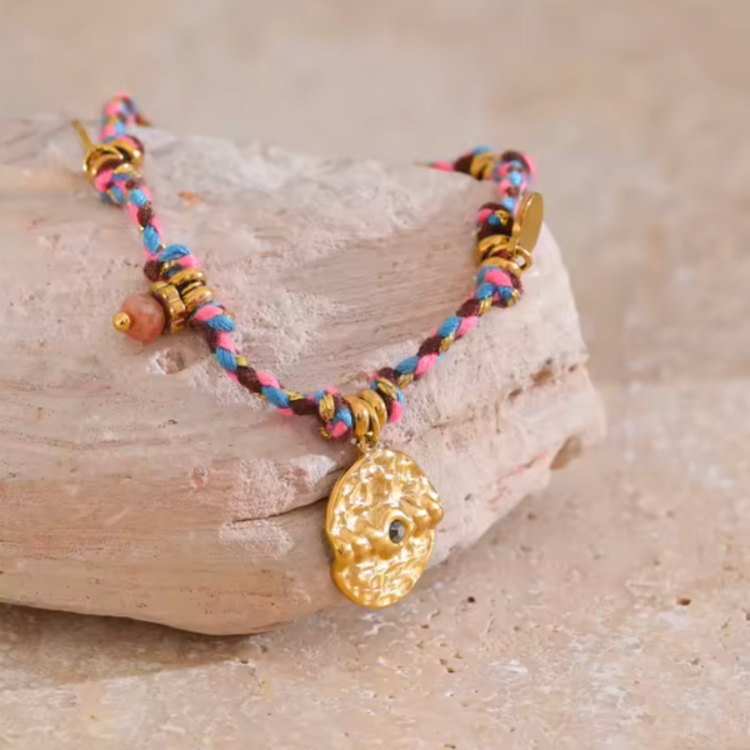 Bracelet Vintage Tressé à la Main en Acier Inoxydable