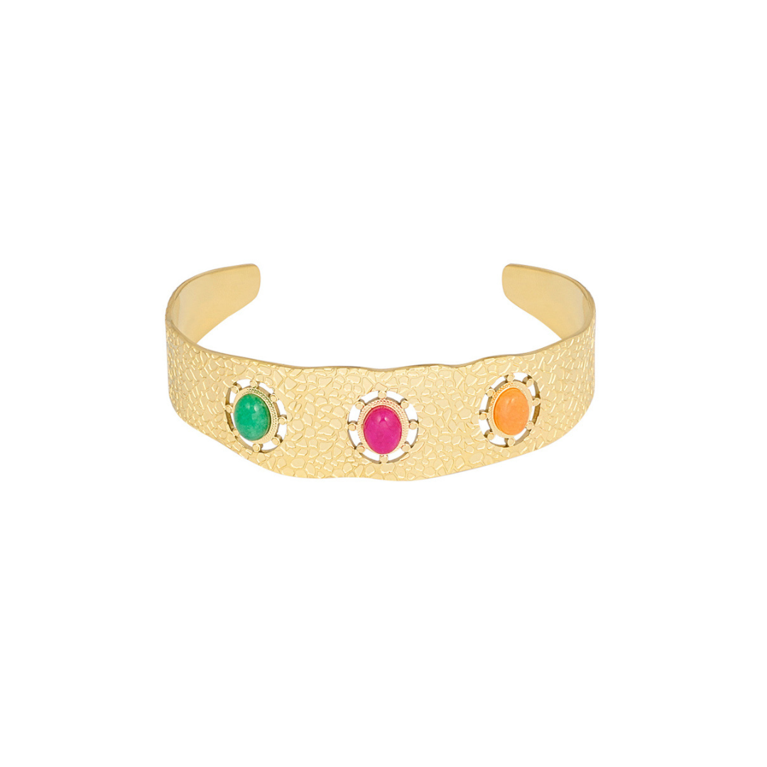 Bracelet bohème trois perles en acier inoxydable