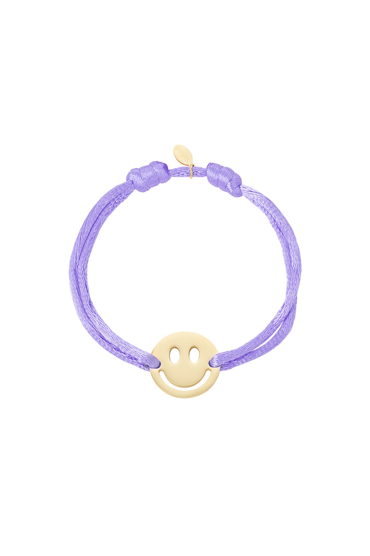Bracelet smiley en satin réglable