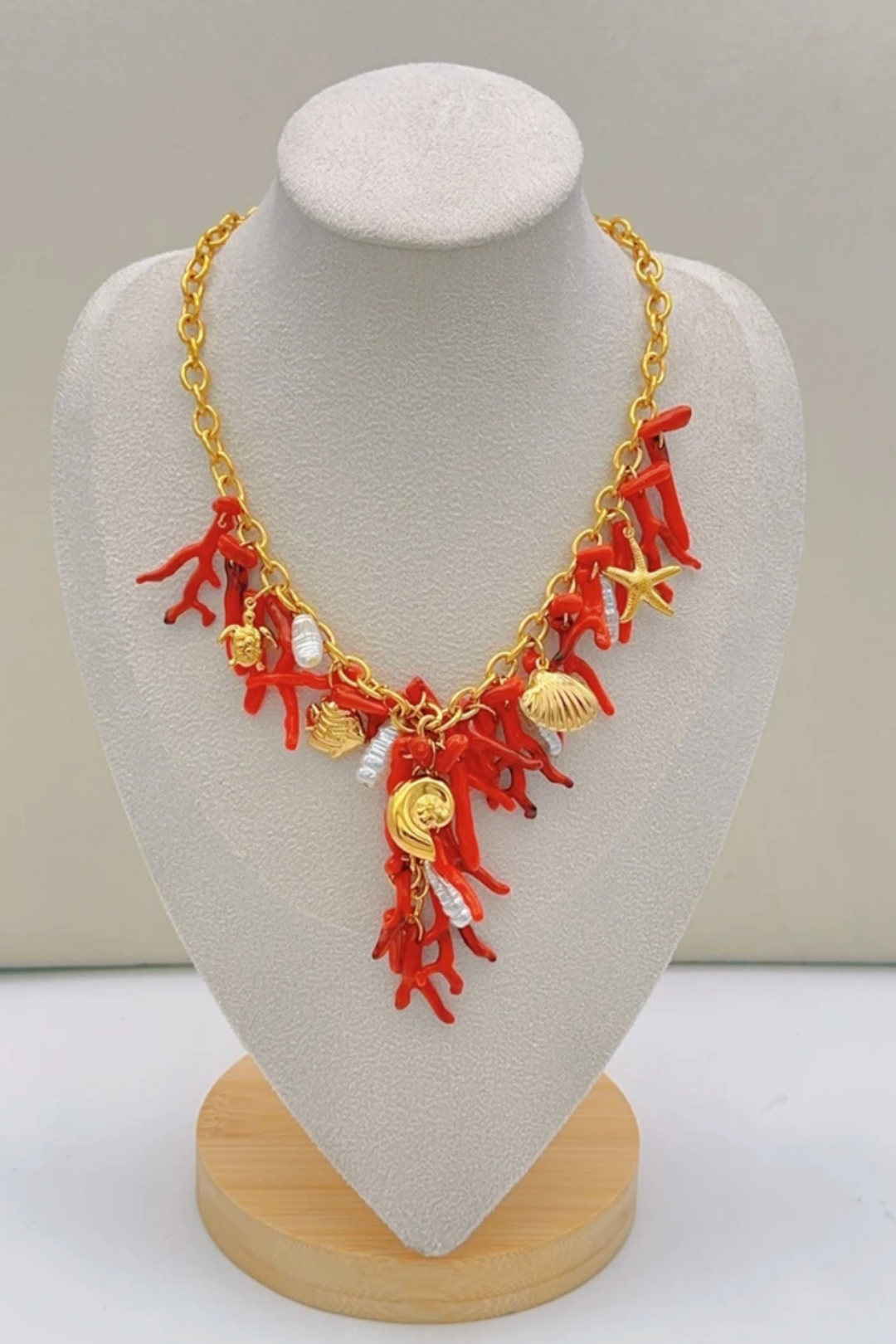 Collier Corail Doré en Acier Inoxydable