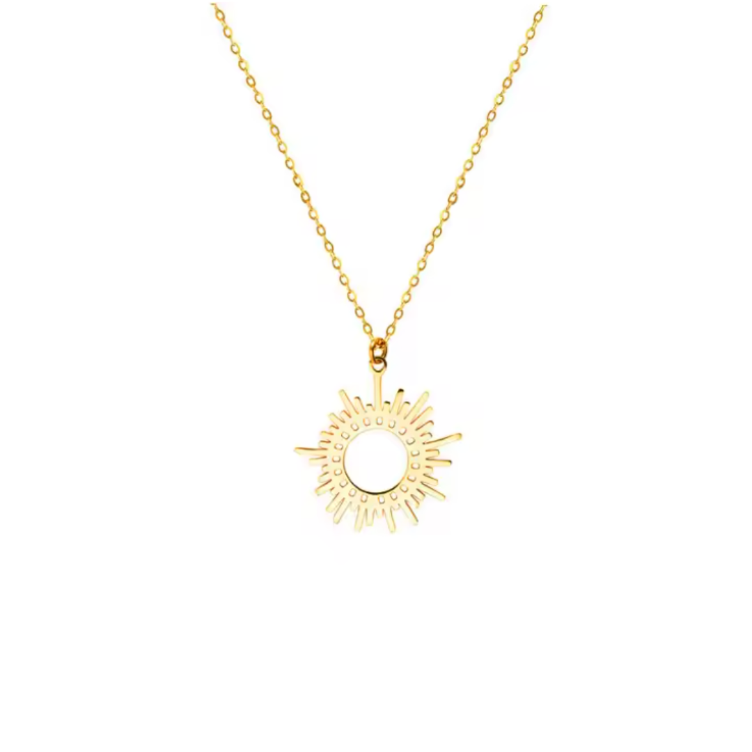 Collier Pendentif Soleil pour Femme en Acier Inoxydable