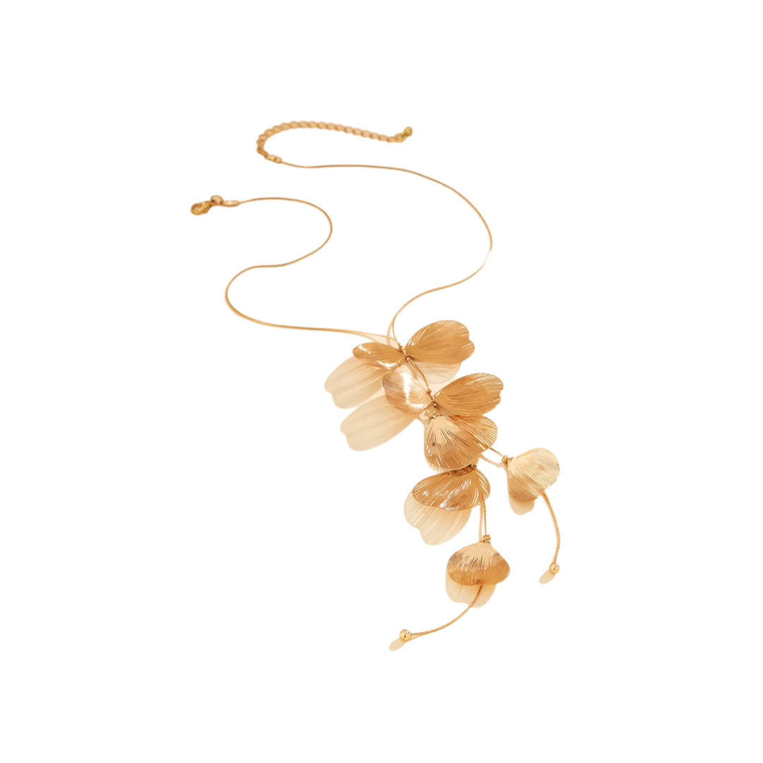 collier fleurs en acier inoxydable
