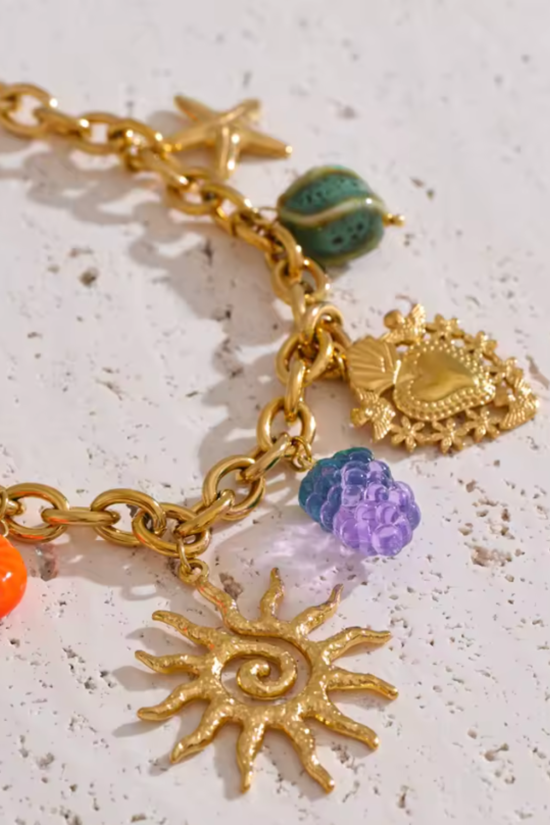 Collier en acier inoxydable à charms