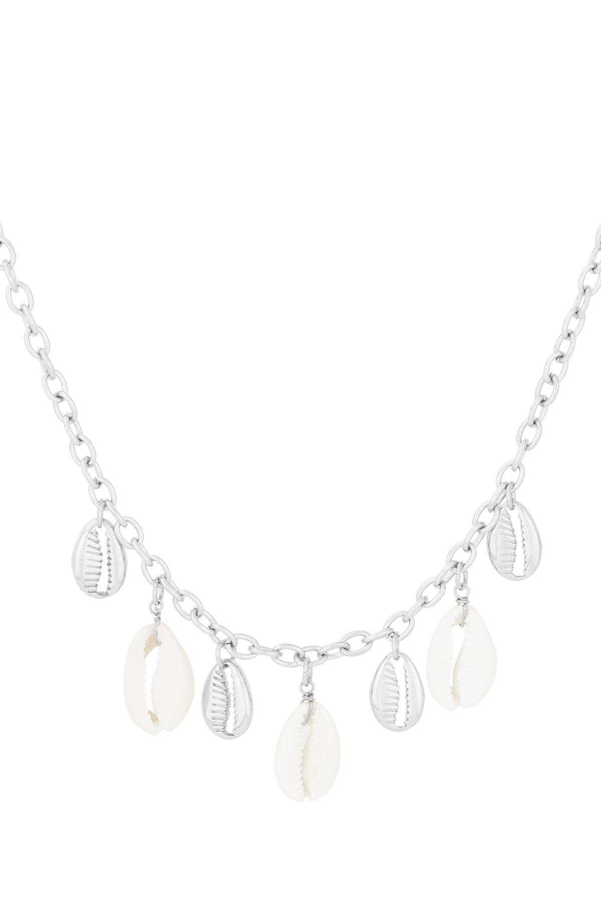 Collier en acier inoxydable avec breloques coquillages