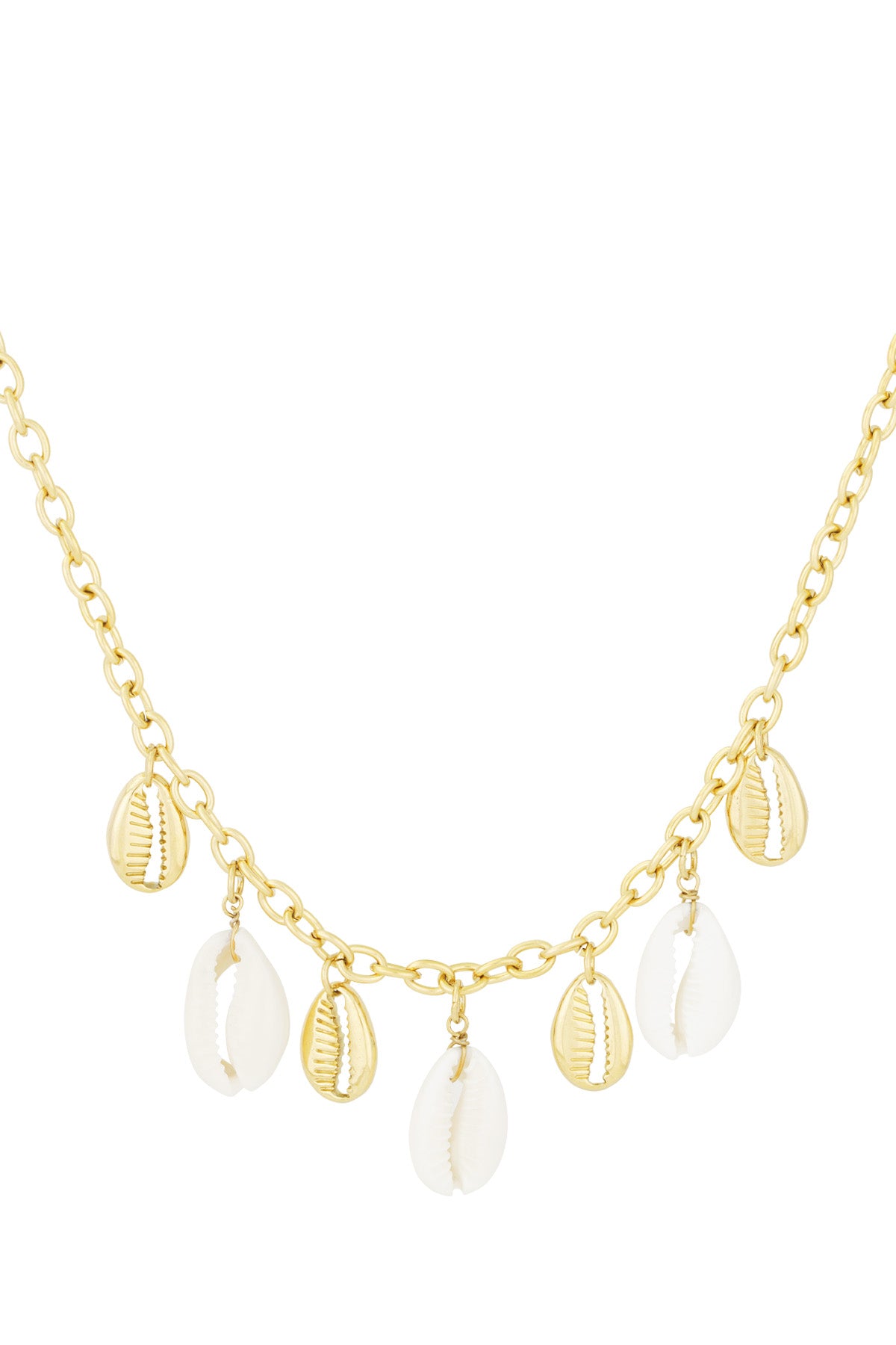 Collier en acier inoxydable avec breloques coquillages