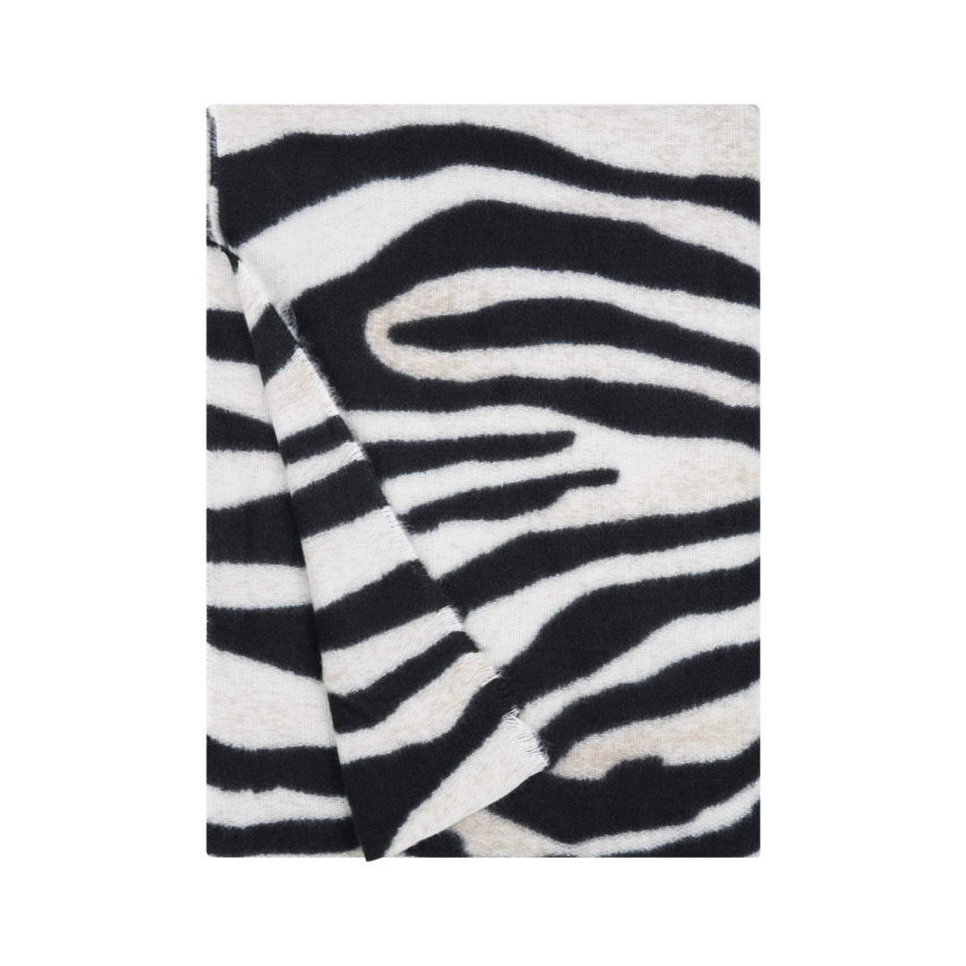 Foulard imprimé zèbre noir et blanc