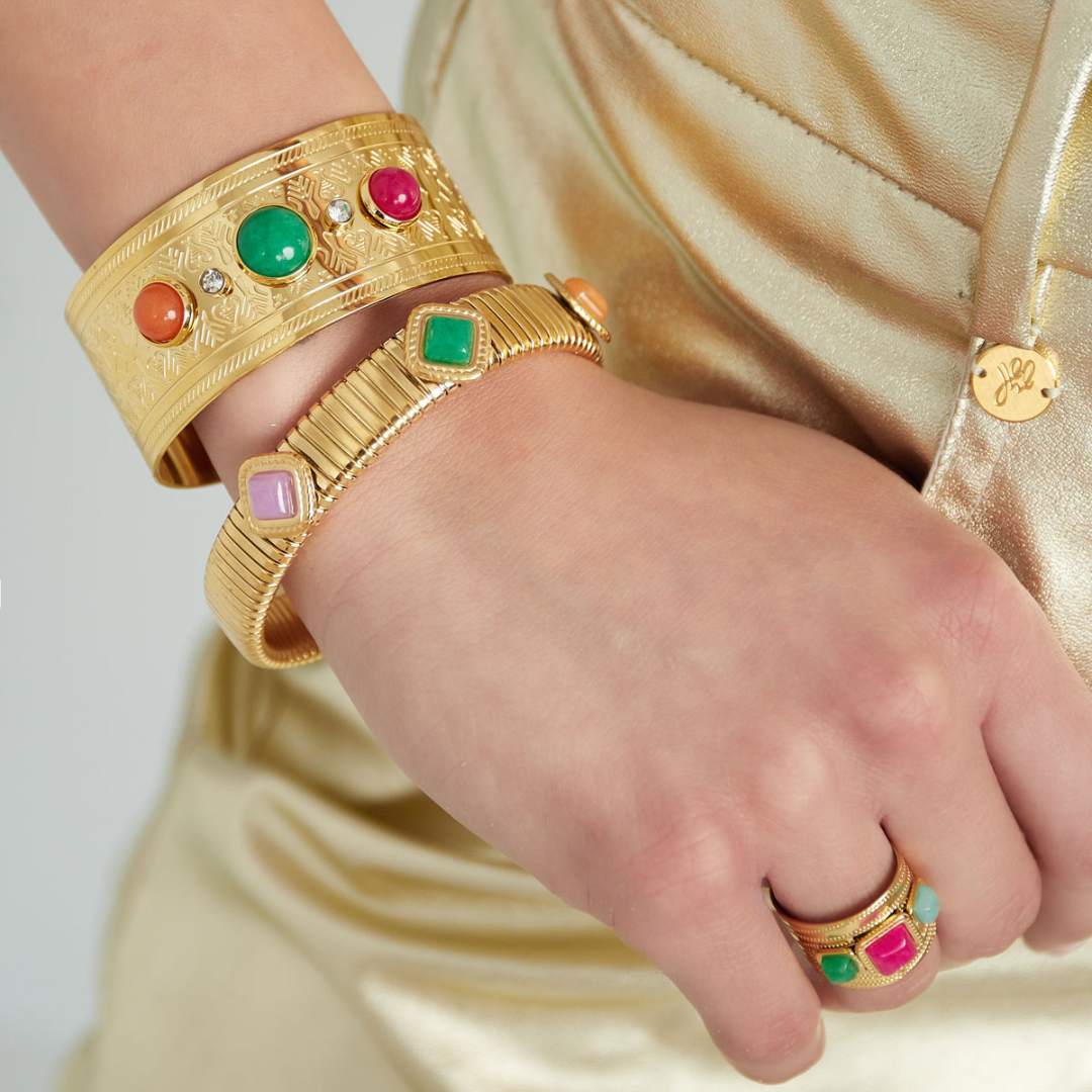 Manchette Bracelet Bohème Rêveur - Doré bijoux acier inoxydable
