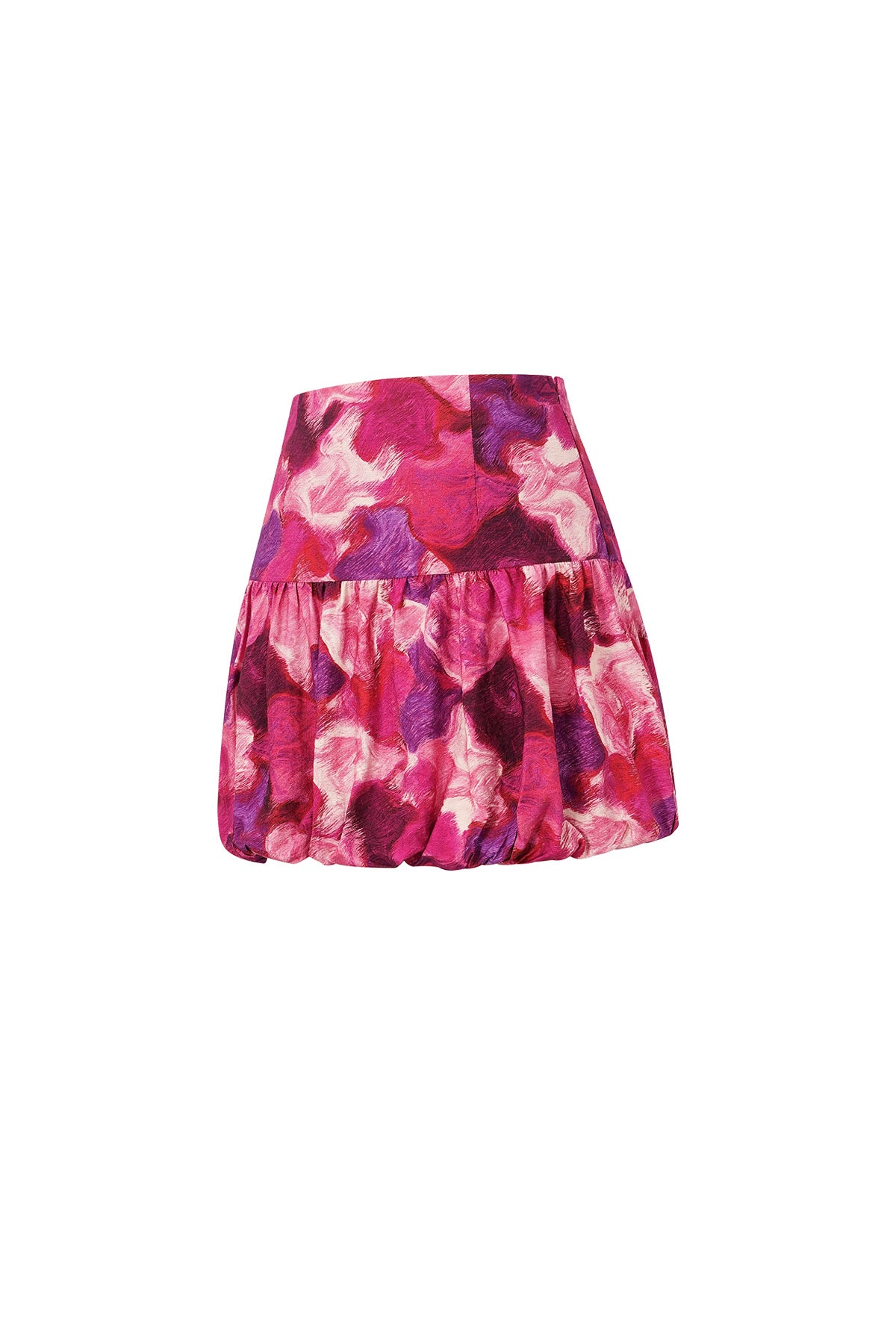 Mini-jupe florale fuchsia