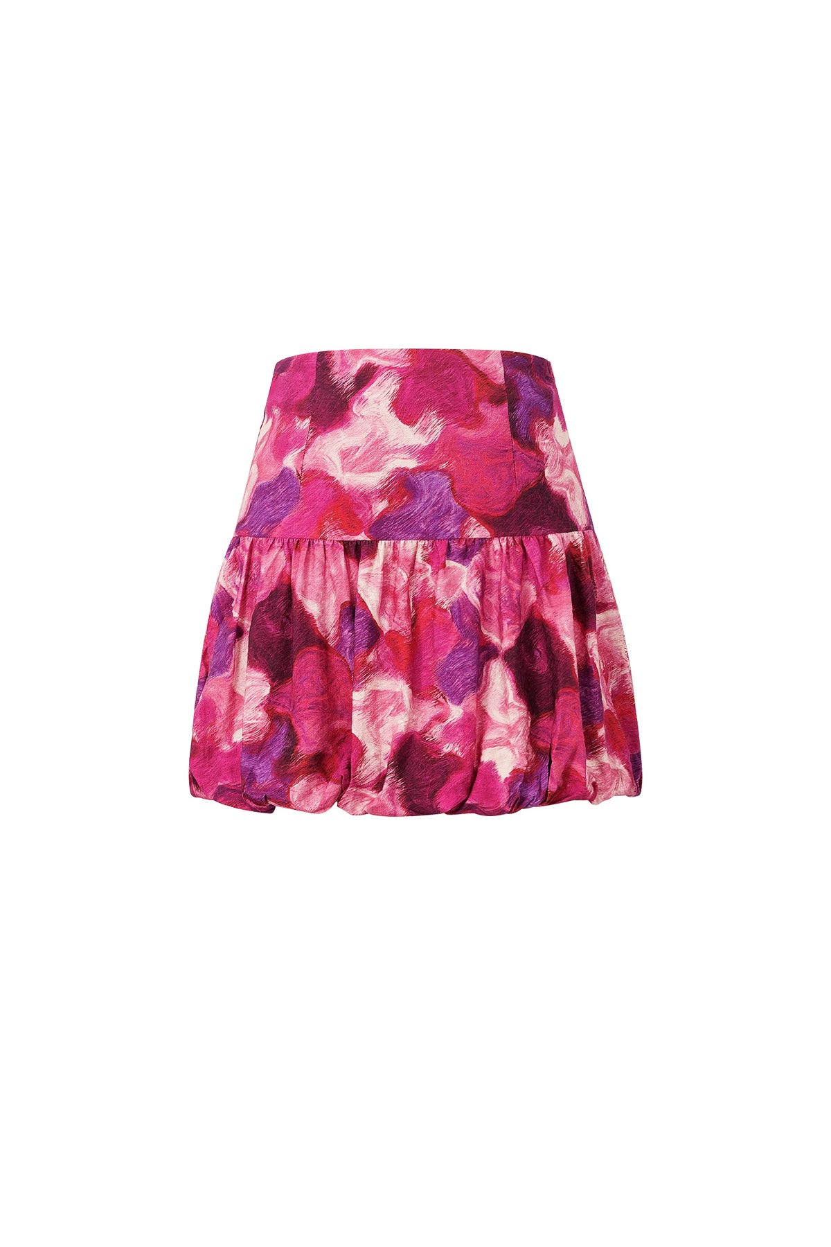 Mini-jupe florale fuchsia