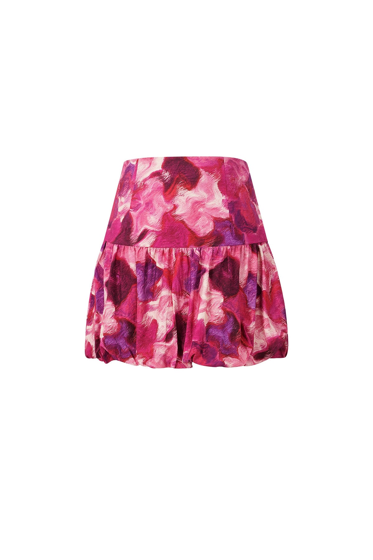 Mini-jupe florale fuchsia