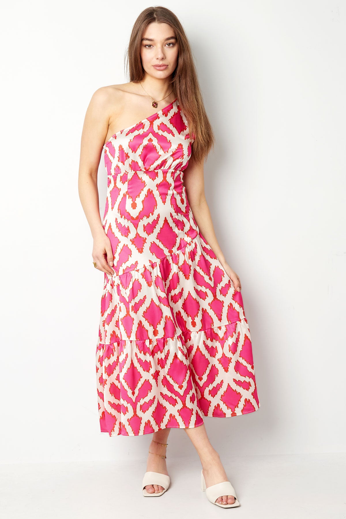 Robe femme d’été imprimé tropical asymétrique