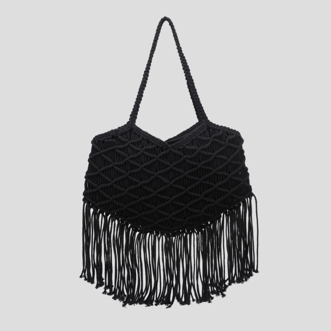 Sac à main en crochet avec franges