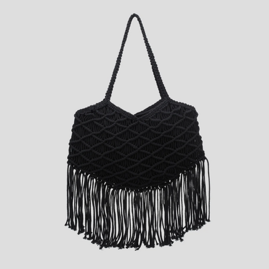 Sac à main en crochet avec franges