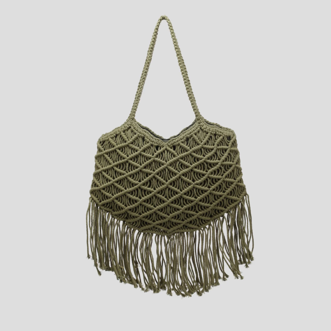 Sac à main en crochet avec franges
