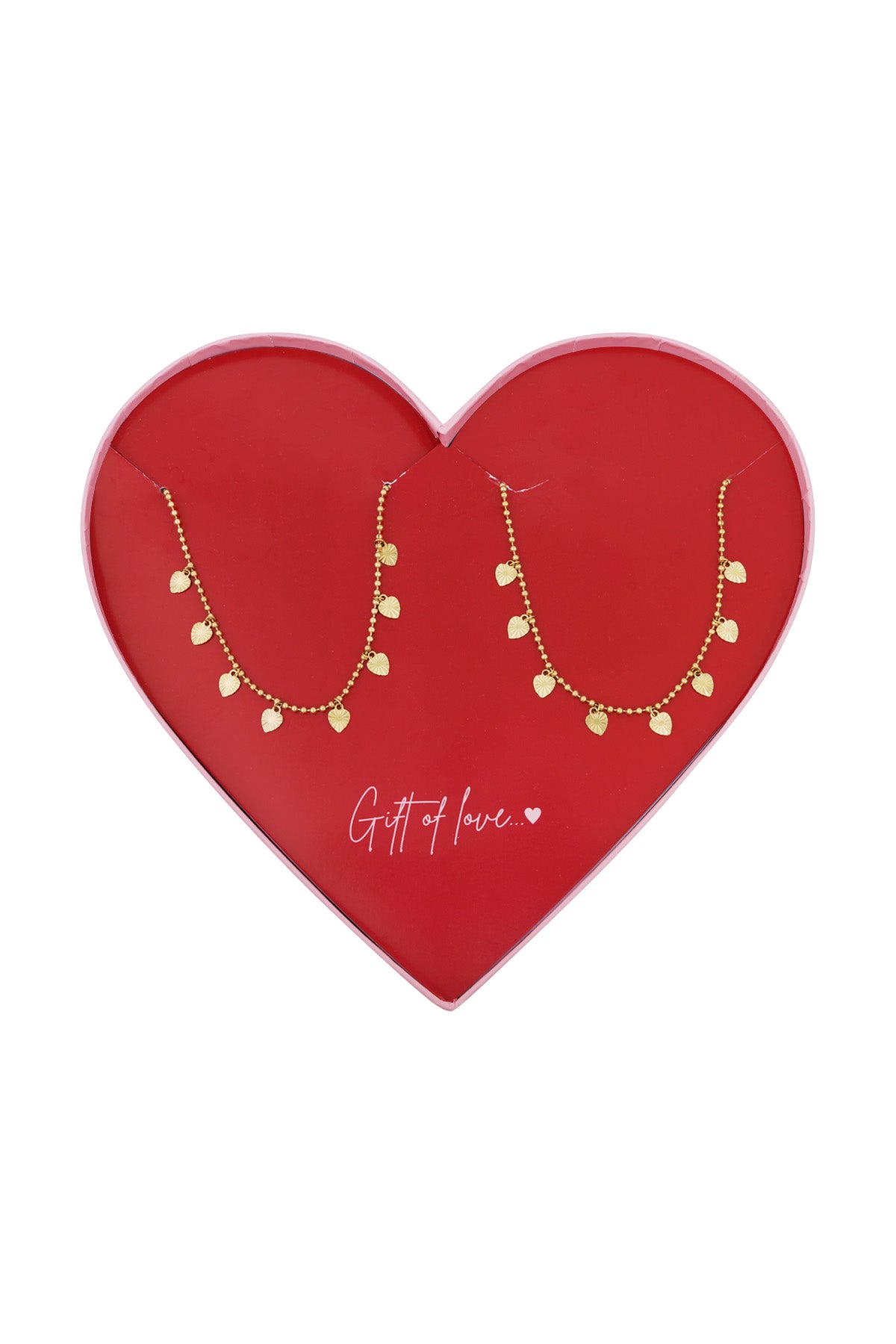 Set De Bijoux Cœur En Acier Inoxydable Doré – Collier, Bracelet & Boucles D'oreilles Neuf