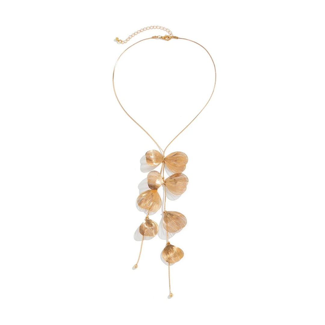 collier fleurs en acier inoxydable