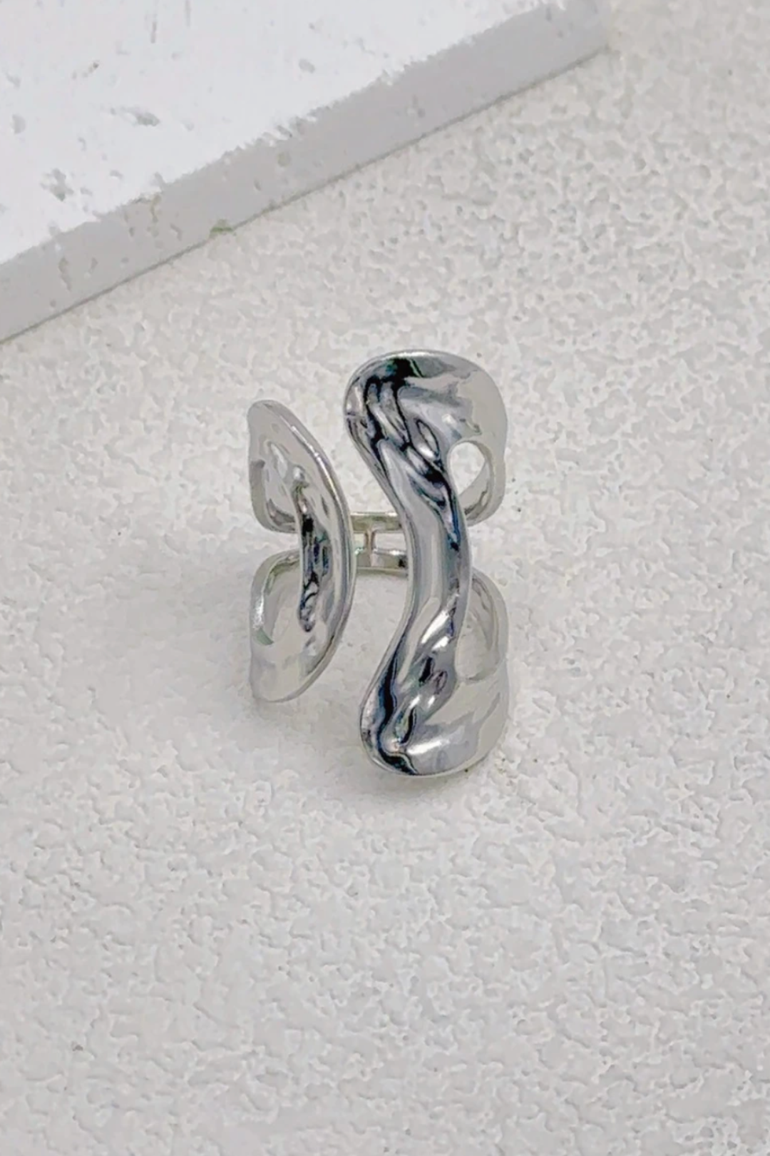 Bague Design Asymétrique Acier Inoxydable Argenté | Bohème Chic