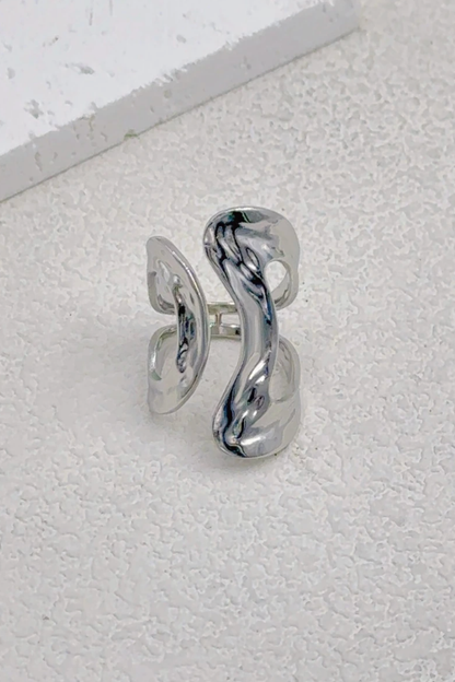 Bague Design Asymétrique Acier Inoxydable Argenté | Bohème Chic