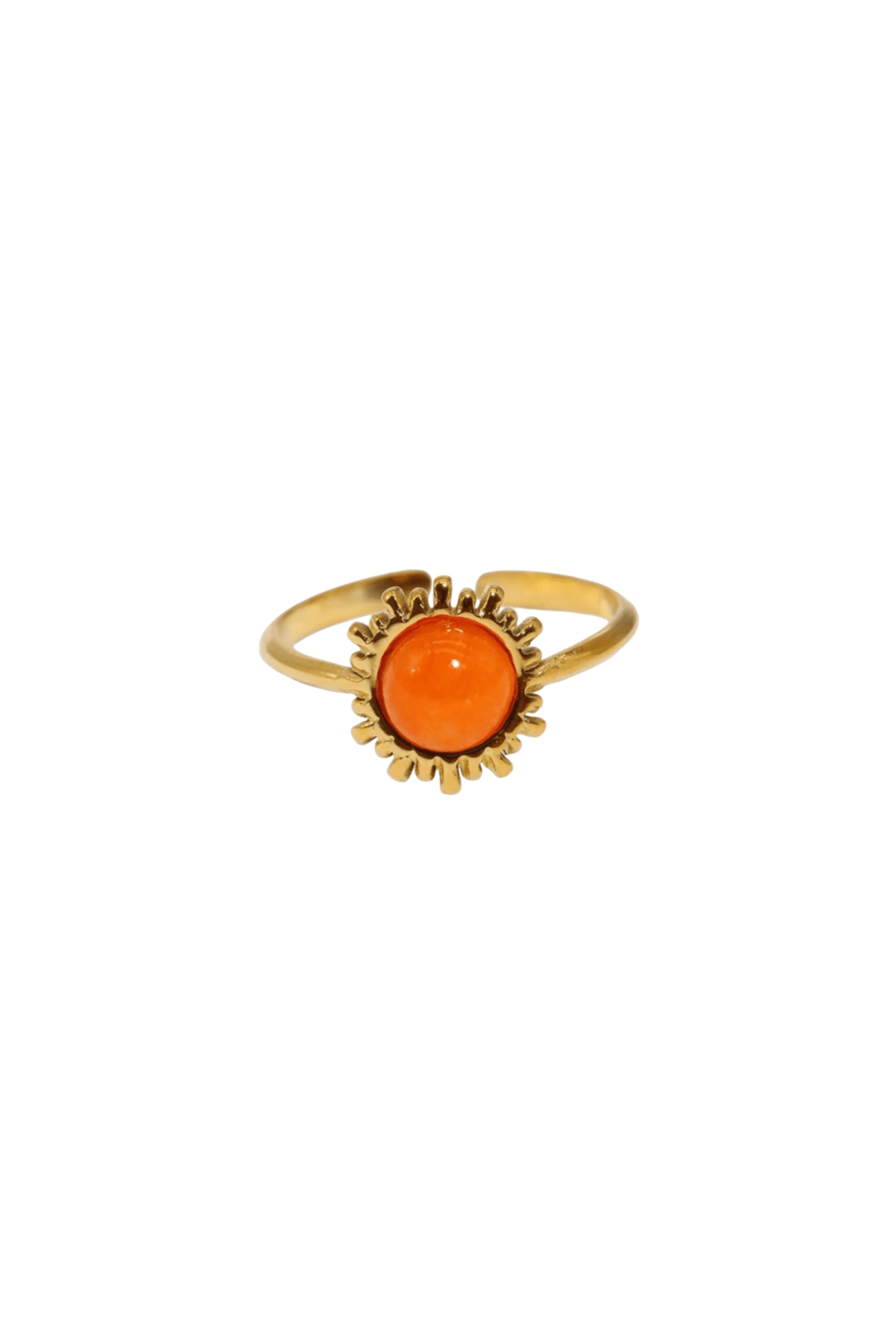 Bague Soleil Orange en Acier Inoxydable