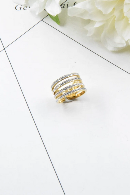 Bague dorée en acier inoxydable femme