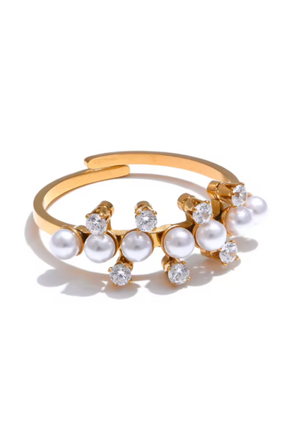 Bague dorée réglable femme en acier inoxydable