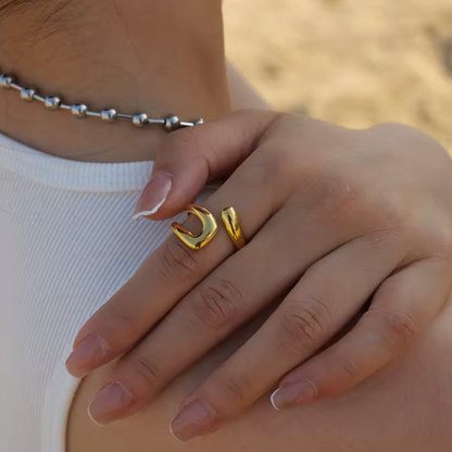 Bague en Acier Inoxydable Organique femme