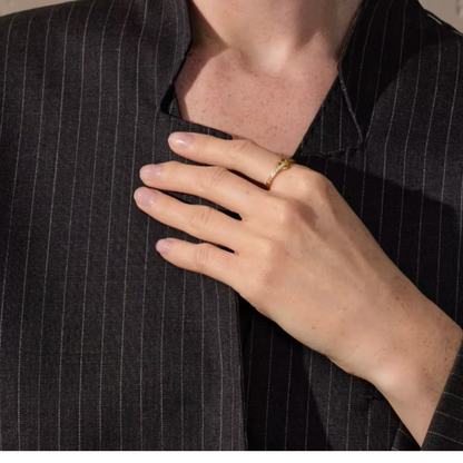 Bague d'amour chic en acier inoxydable