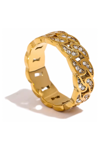 Bague en acier inoxydable zircon