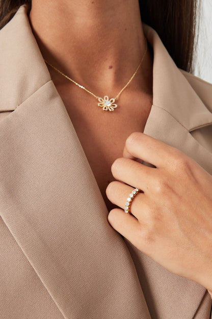 Bague en argent 925 sertie de pierres en moissanite