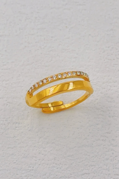 Bague réglable en acier inoxydable doré