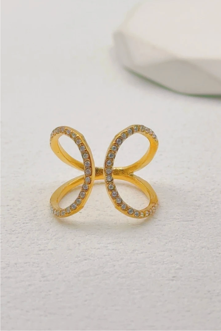 Bague réglable en acier inoxydable doré