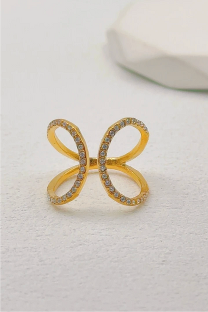 Bague réglable en acier inoxydable doré