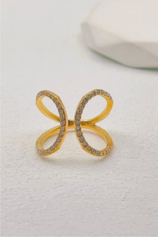 Bague réglable en acier inoxydable doré