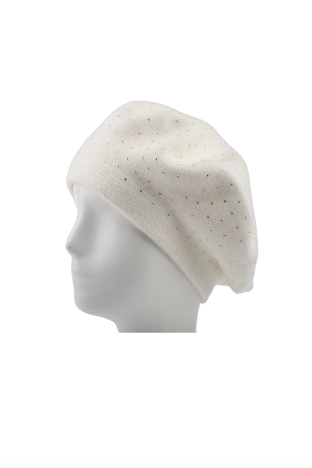 Béret uni décoré de strass